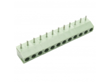 Винтовые клеммники KAIFENG KF396R-3.96-12P-1G (Зеленый) Винтовойклеммник на плату угловой 12 конт. шаг 3,96мм 130В 10А