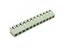 Винтовые клеммники KAIFENG KF396V-3.96-12P-1G (Зеленый) Винтовойклеммник на плату 12 конт. шаг 3,96мм 130В 10А