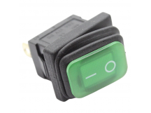 Клавишные переключатели Ruichi SB008-12V Переключатель на панельвлагозащищенный с подсветкой 12В зеленый ON-OFF SPST 12В 20А(19,2x13мм)