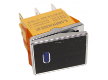 Клавишные переключатели LANBOO LBCX ПереключательLBCX2822/H222/B220V/N65(L) черный с индикатором 220В ON-OFF DPDT250В 20А (синий) хромированный