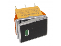Клавишные переключатели LANBOO LBCX ПереключательLBCX2822/H222/G220V/N65(L) черный с индикатором 220В ON-OFF DPDT250В 20А (зеленый) хромированный