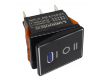 Клавишные переключатели LANBOO LBCX ПереключательLBCX2822/H403/B220V/PC65(L) черный с индикатором 220В ON-OFF-ONDPDT 250В 20А (синий) пластик