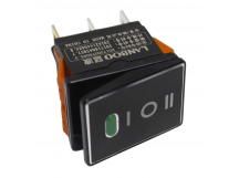 Клавишные переключатели LANBOO LBCX ПереключательLBCX2822/H403/G220V/PC65(L) черный с индикатором 220В ON-OFF-ONDPDT 250В 20А (зеленый) пластик