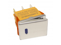 Клавишные переключатели LANBOO LBCX ПереключательLBCX2822/Y222/B220V/N65(L) серебряный с индикатором 220В ON-OFFDPDT 250В 20А (синий) хромированный