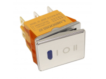 Клавишные переключатели LANBOO LBCX ПереключательLBCX2822/Y403/B220V/N65(L) серебряный с индикатором 220ВON-OFF-ON DPDT 250В 20А (синий) хромированный