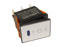 Клавишные переключатели LANBOO LBCX ПереключательLBCX2822/Y403/B220V/PC65(L) серебряный с индикатором 220ВON-OFF-ON DPDT 250В 20А (синий) пластик