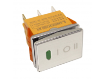 Клавишные переключатели LANBOO LBCX ПереключательLBCX2822/Y403/G220V/N65(L) серебряный с индикатором 220ВON-OFF-ON DPDT 250В 20А (зеленый) хромированный