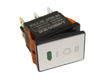 Клавишные переключатели LANBOO LBCX ПереключательLBCX2822/Y403/G220V/PC65(L) серебряный с индикатором 220ВON-OFF-ON DPDT 250В 20А (зеленый) пластик