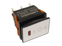 Клавишные переключатели LANBOO LBCX ПереключательLBCX2822/Y403/R220V/PC65(L) серебряный с индикатором 220ВON-OFF-ON DPDT 250В 20А (красный) пластик
