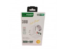 Сетевой адаптер питания LP NS2 3USB 1 розетка QC3.0+ 5V/3.1A 38W (белый)  