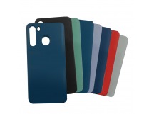 Задняя накладка для Samsung A21/A215 Galaxy A21 (2020) (силикон,синяя) ориг