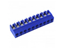 Винтовые клеммники KAIFENG KF300V-5.0-10P-1B (Синий) Винтовойклеммник на плату 10 конт. шаг 5мм 250В 24А