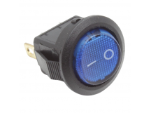 Клавишные переключатели DAIER KCD5-2-101N-C3-BL/B-220VПереключатель на панель с подсветкой 220В синий ON-OFF SPST 250В3А (14мм)