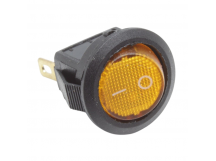Клавишные переключатели DAIER KCD5-2-101N-C3-Y/B-220VПереключатель на панель с подсветкой 220В желтый ON-OFF SPST 250В3А (14мм)