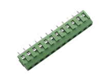 Разъемные клеммники KAIFENG KF124-3.81-12P-1G (Зеленый) Винтовойклеммник на плату 12 конт. шаг 3,81мм 130В 10А