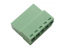 Разъемные клеммники KAIFENG KF12EKR-3.81-05P-1G (Зеленый)Разъемный клеммник на кабель 5 конт. шаг 3,81мм 250В 7А