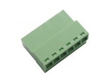 Разъемные клеммники KAIFENG KF12EKR-3.81-06P-1G (Зеленый)Разъемный клеммник на кабель 6 конт. шаг 3,81мм 250В 7А