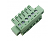 Разъемные клеммники KAIFENG KF2EDGM-Y-3.81-06P-1G (Зеленый)Разъемный клеммник на кабель 6 конт. шаг 3,81мм 250В 7А