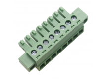 Разъемные клеммники KAIFENG KF2EDGM-Y-3.81-08P-1G (Зеленый)Разъемный клеммник на кабель 8 конт. шаг 3,81мм 250В 7А