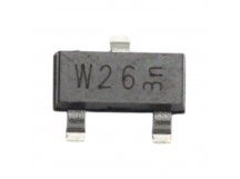 Биполярные транзисторы NXP PDTC123ET (SOT-23)/*26 Цифровойбиполярный транзистор NPN 50В 0,1А R1=2,2 кОм R2=2,2 кОм