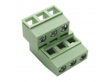 Винтовые клеммники KAIFENG KF127DG-5.08-03P-2G (Зеленый)Винтовой двухрядный клеммник на плату 3x2 конт. шаг 5,08мм 250В 15А