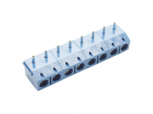 Винтовые клеммники KAIFENG KF301R-5.0-08P-1B (Синий) Винтовойклеммник на плату угловой 8 конт. шаг 5мм 250В 17,5А