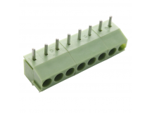 Винтовые клеммники KAIFENG KF350R-3.50-08P-1G (Зеленый) Винтовойклеммник на плату угловой 8 конт. шаг 3,5мм 130В 10А