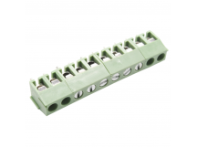 Винтовые клеммники KAIFENG KF396V-3.96-10P-1G (Зеленый) Винтовойклеммник на плату 10 конт. шаг 3,96мм 130В 10А