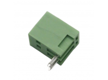 Разъемные клеммники KAIFENG KF12EZR-2.54-02P-1G (Зеленый)Разъемный клеммник на плату угловой 2 конт. шаг 2,54мм 130В 10А