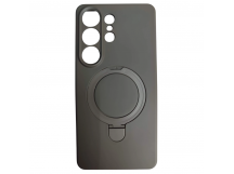Чехол силиконовый Samsung S26 Ultra MagSafe цветной с кольцом серый