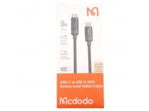 Кабель Type-C - Type-C, Data Cable, PD Fast Charge, 60W, 3A, 1,2m(Digital Display) (черный) (CA-5780) Mcdodo