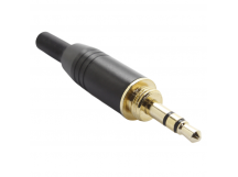 Разъемы аудио Rconnector RC-P1016/B Штекер аудио 3,5мм стерео3конт. на кабель с резьбой для переходника (Черный)