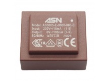Трансформаторы силовые ASN AS3005-E-0060-060-S Герметизированныйтрансформатор 0,6Вт обмотки 220В (1+5)/6В 0,1А (7+9)