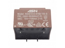 Трансформаторы силовые ASN AS3010-E-0150-150-S Герметизированныйтрансформатор 1,5Вт обмотки 220В (1+5)/15В 0,1А (7+9)