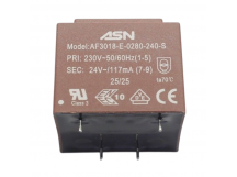 Трансформаторы силовые ASN AS3018-E-0280-240-S Герметизированныйтрансформатор 2,8Вт обмотки 220В (1+5)/24В 0,117А (7+9)