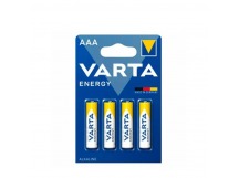 Батарейки алкалиновые "мизинчиковые" КОМПЛЕКТ 4 шт VARTA ENERGY, ААА LR03 [цена за блистер]