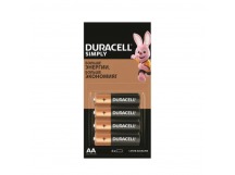 Батарейки КОМПЛЕКТ 4шт (отрывной блок) DURACELL Simply ОРИГИНАЛ, AA LR06 [цена за блистер]