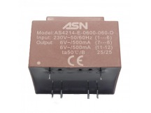Трансформаторы силовые ASN AS4214-E-0600-060-D Герметизированныйтрансформатор 6Вт обмотки 220В (1+6)/2x6В 0,5А (7+8-11+12)
