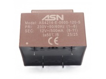 Трансформаторы силовые ASN AS4214-E-0600-120-S Герметизированныйтрансформатор 6Вт обмотки 220В (1+6)/12В 0,5А (8+11)