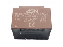 Трансформаторы силовые ASN AS4214-E-0600-180-S Герметизированныйтрансформатор 6Вт обмотки 220В (1+6)/18В 0,333А (8+11)