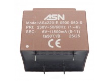 Трансформаторы силовые ASN AS4220-E-0900-060-S Герметизированныйтрансформатор 9Вт обмотки 220В (1+6)/6В 1,5А (8+11)