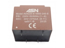 Трансформаторы силовые ASN AS4220-E-0900-240-S Герметизированныйтрансформатор 9Вт обмотки 220В (1+6)/24В 0,375А (8+11)