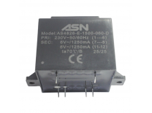 Трансформаторы силовые ASN AS4826-E-1500-060-D Герметизированныйтрансформатор 15Вт обмотки 220В (1+6)/2x6В 1,25А (7+8-11+12)