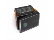 Клавишные переключатели LANBOO LBCX ПереключательLBCX2822/H202/G220V/PC65(L) черный с индикатором 220В ON-OFFDPST 250В 20А (зеленый) пластик