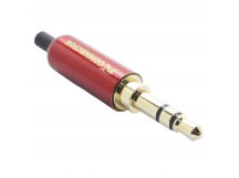 Разъемы аудио Rconnector RC-P1003/R Штекер аудио 3,5мм стерео3конт. на кабель (Красный)