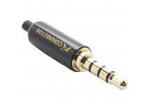 Разъемы аудио Rconnector RC-P1004/B Штекер аудио 3,5мм стерео4конт. на кабель (Черный)