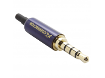 Разъемы аудио Rconnector RC-P1004/BL Штекер аудио 3,5мм стерео4конт. на кабель (Синий)