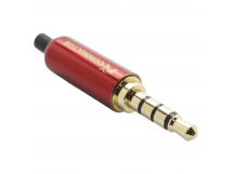 Разъемы аудио Rconnector RC-P1004/R Штекер аудио 3,5мм стерео4конт. на кабель (Красный)