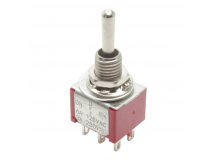 Тумблеры DAIER MTS-223R Тумблер на панель без фиксации(ON)-OFF-(ON) DPDT 250В 3А (6мм)