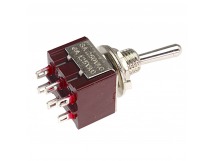 Тумблеры JIETONG MTS-203 Тумблер на панель ON-OFF-ON DPDT 250В3А (6мм)